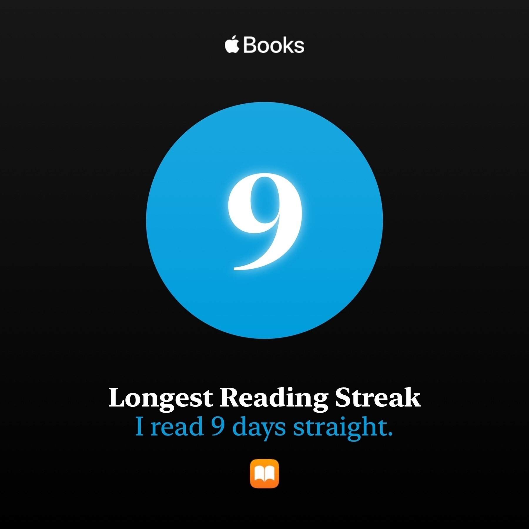 9-day streak on Apple Books. 